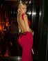 Sleeveless Evening Dress with Big Bow Backless for Gala and Wedding Guest